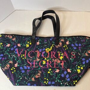 Victoria's Secret Black Floral Tote